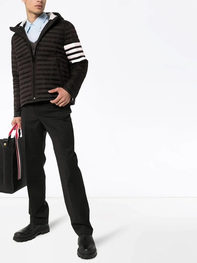 Shop Thom Browne 4 Stripe Padded Jacket In Black