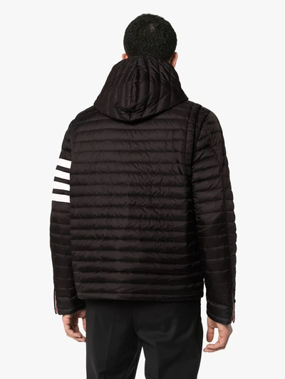 Thom Browne 4 Bar Stripe Downfill Qulited Jacket In Black