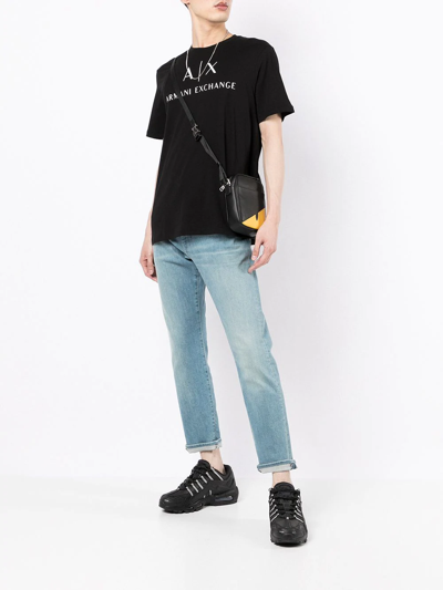 Shop Armani Exchange Logo-print Cotton T-shirt In Schwarz