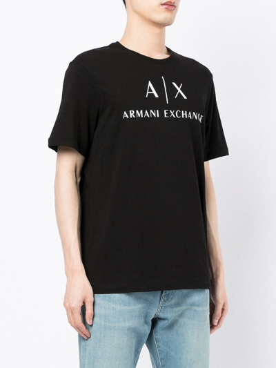 Shop Armani Exchange Logo-print Cotton T-shirt In Schwarz