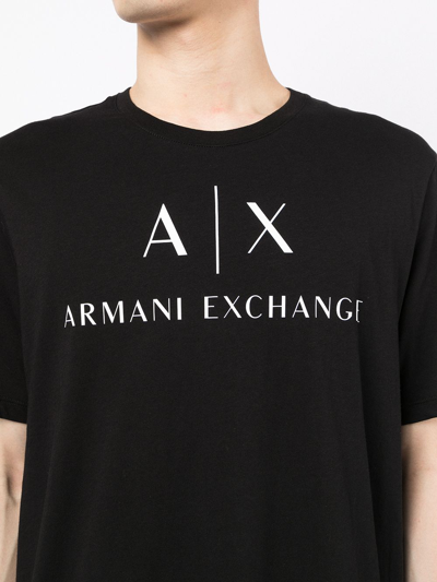 Shop Armani Exchange Logo-print Cotton T-shirt In Schwarz