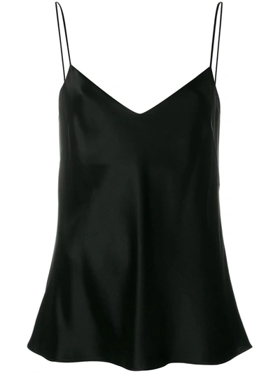 Shop Galvan V-neck Satin Camisole In Black