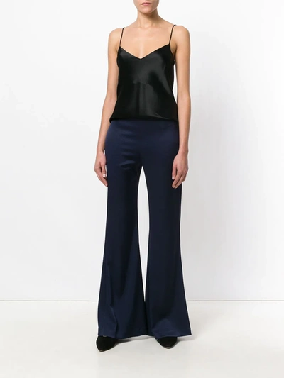 Shop Galvan V-neck Satin Camisole In Black