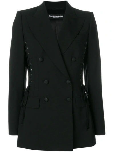 Shop Dolce & Gabbana Laced Seam Jacket In Black