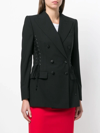 Shop Dolce & Gabbana Laced Seam Jacket In Black