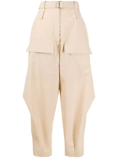 Shop Stella Mccartney Tapered Cargo Trousers In Neutrals