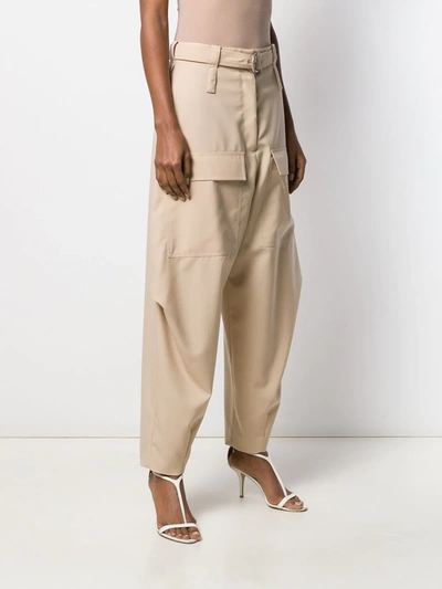 Shop Stella Mccartney Tapered Cargo Trousers In Neutrals