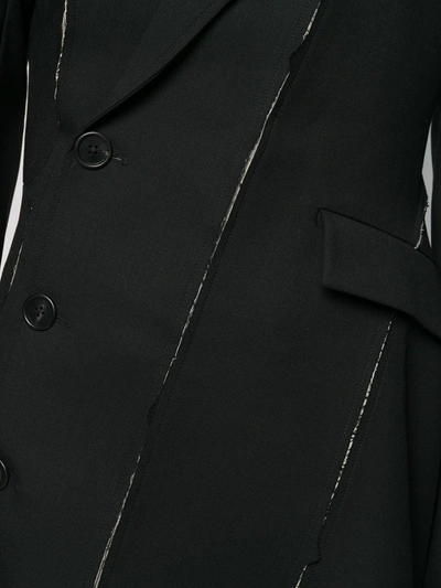 Shop Monse Deconstructed Slashed Jacket In Black