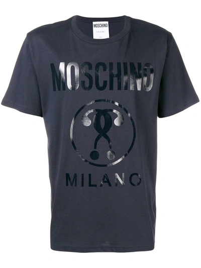 Shop Moschino Printed T-shirt In Blue