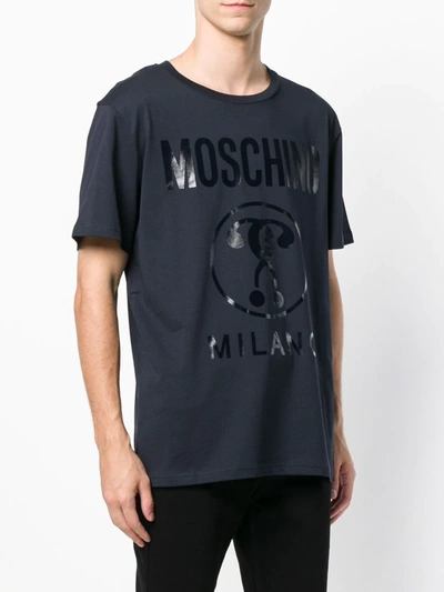 Shop Moschino Printed T-shirt In Blue