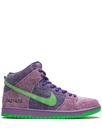 Shop Nike Sb Dunk High Sneakers In Purple