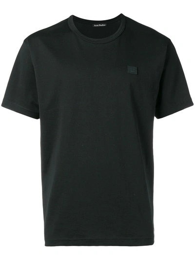 Shop Acne Studios Face-patch Crew Neck T-shirt In Black