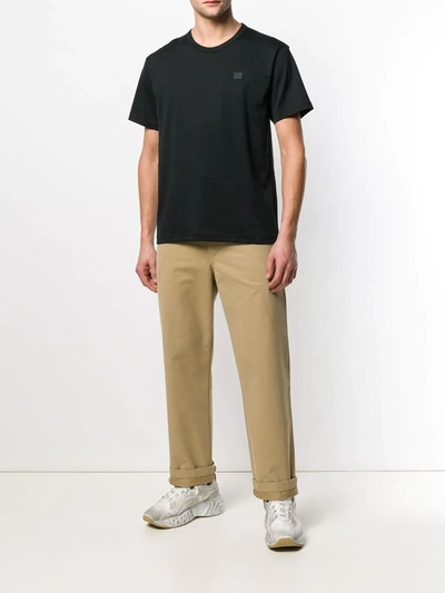 Acne Studios Ellison Face Short Sleeve Shirt In Black