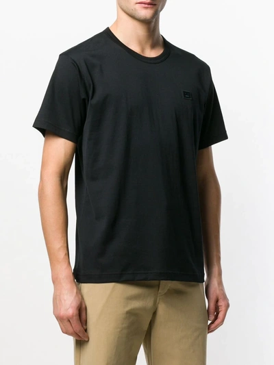 Shop Acne Studios Face-patch Crew Neck T-shirt In Black
