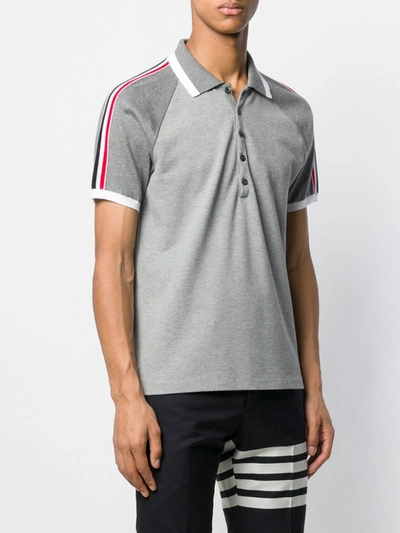 Shop Thom Browne Raglan-sleeve Piqué Polo Shirt In Grey