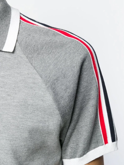 Shop Thom Browne Raglan-sleeve Piqué Polo Shirt In Grey