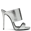 GIUSEPPE ZANOTTI GIUSEPPE ZANOTTI - SILVER PYTHON-EMBOSSED LEATHER MULE ANDREA,I4012700308