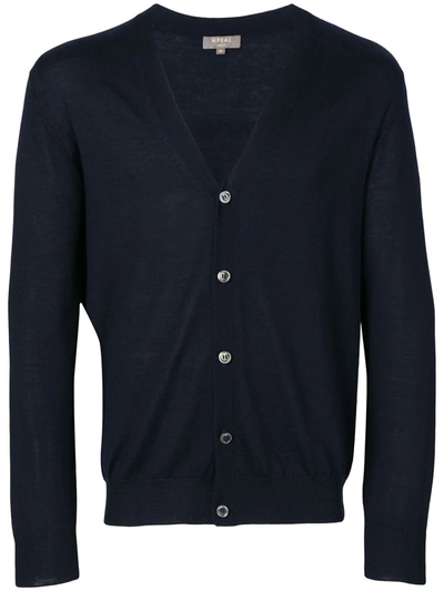 Shop N•peal V-neck Cashmere-blend Cardigan In Blue