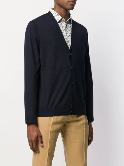 Shop N•peal V-neck Cashmere-blend Cardigan In Blue