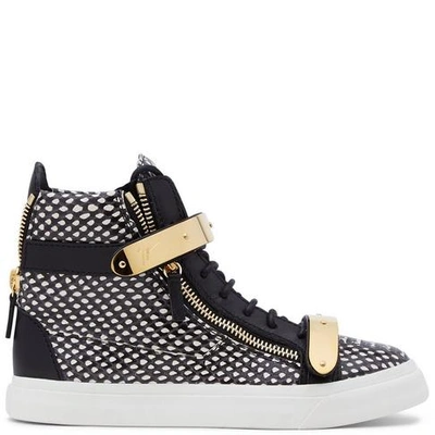 Shop Giuseppe Zanotti - Phyton-embossed Leather Sneakers Mitchell In Multicolor