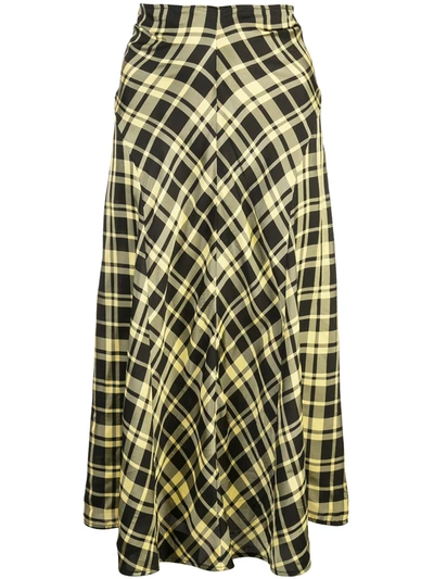 Shop Proenza Schouler Ruched Seamed Skirt In Yellow