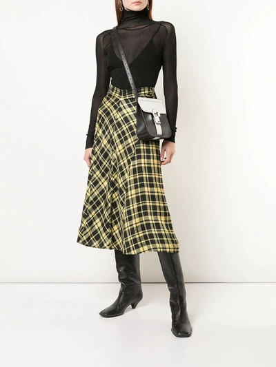 Proenza Schouler Yellow Women's Ruched Plaid Skirt In Yellow