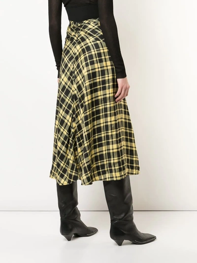 Shop Proenza Schouler Ruched Seamed Skirt In Yellow