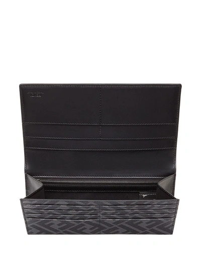 Shop Fendi Panelled Ff Motif Continental Wallet In Black