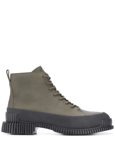 Shop Camper Pix Lace-up Ankle Boots In Green