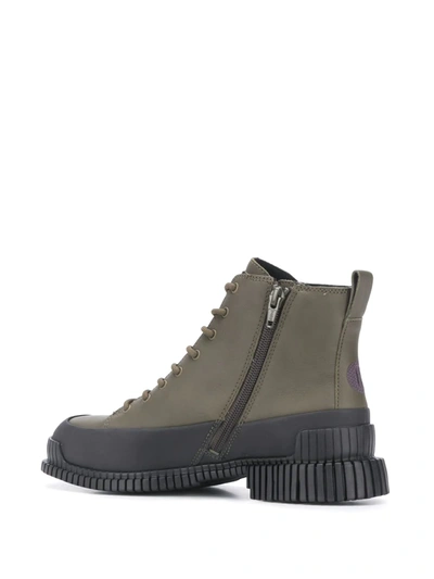 Camper Pix Combat Boot In Green