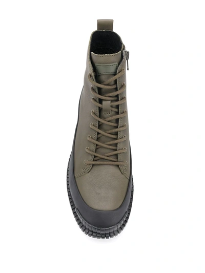 Shop Camper Pix Lace-up Ankle Boots In Green