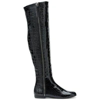 Shop Giuseppe Zanotti - Patent Leather Boot Adrienne In Black