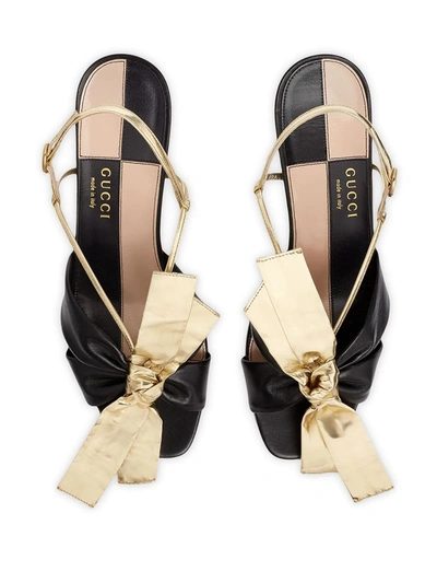 Shop Gucci Bow Front Sandals In Black