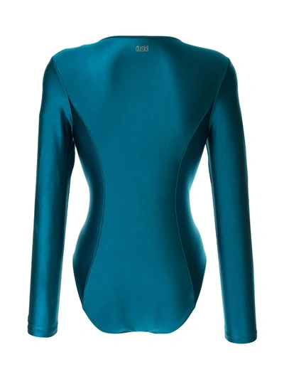 Shop Duskii Océane Sleek Long Sleeve Surf Suit In Blue