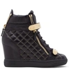 GIUSEPPE ZANOTTI GIUSEPPE ZANOTTI - WEDGE SNEAKERS WITH BLACK QUILTED LEATHER JANET,RW406900115