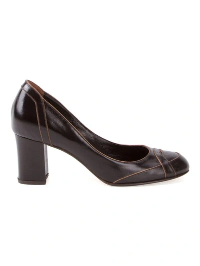 Shop Sarah Chofakian Mid-heel Pumps In Brown