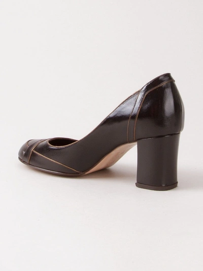 Shop Sarah Chofakian Mid-heel Pumps In Brown