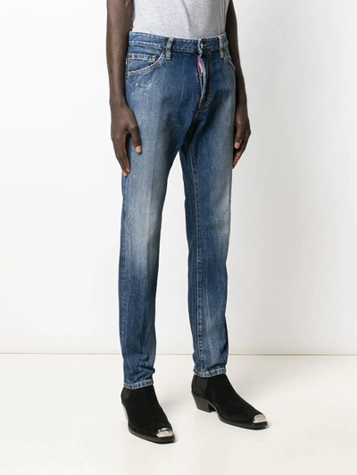 Shop Dsquared2 Faded Effect Jeans In Blue