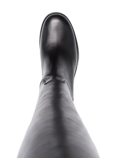Shop Buttero Leather Thigh-high Boots In Schwarz