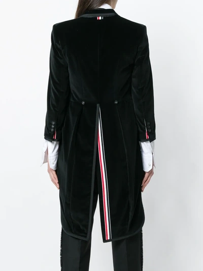 Shop Thom Browne Tonal Grosgrain-tipped Tailcoat In Velvet In Black