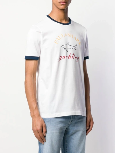 Shop Paul & Shark Logo Motif T-shirt In White