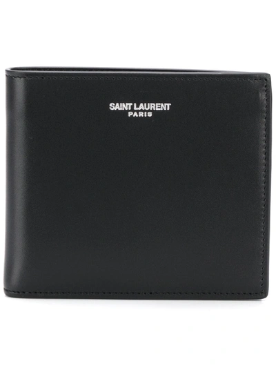 Shop Saint Laurent East/west Bifold Wallet In Black