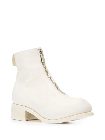 Shop Guidi Cracked-effect Ankle Boots In White