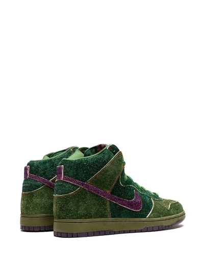 Shop Nike Dunk High Premium Sb Sneakers In Green