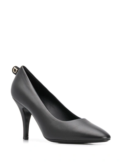 Ferragamo Judy 85 Gancini Pumps In Lambskin Leather In Black