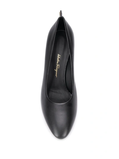 Ferragamo Judy 85 Gancini Pumps In Lambskin Leather In Black