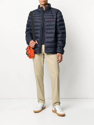 Polo Ralph Lauren Logo-embroidered Cable-knit Cashmere Jumper In Blue