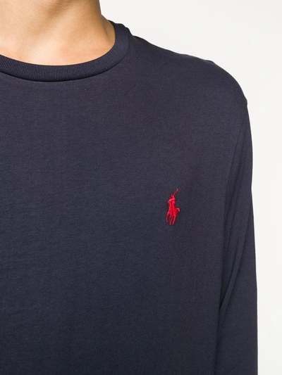 Polo Ralph Lauren Logo-embroidered Cable-knit Cashmere Jumper In Blue