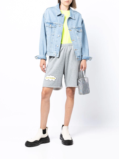 Shop Natasha Zinko Logo-print Track Shorts In Grau