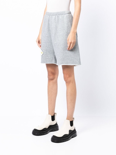 Shop Natasha Zinko Logo-print Track Shorts In Grau